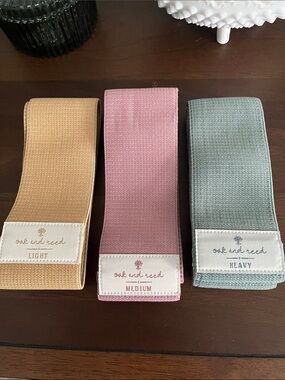 Oak and Reed Elastic Resistance Bands Set — Tan, Pink, Sage
